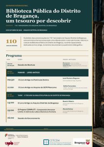 Documento do mês de outubro de 2026 – Seminário Internacional “Biblioteca Pública do Distrito de Bragança: Um Tesouro por Descobrir”